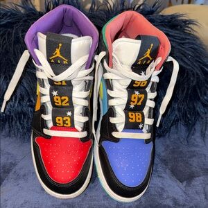 Jordan Kids Sneakers in Red, Blue, and Purple